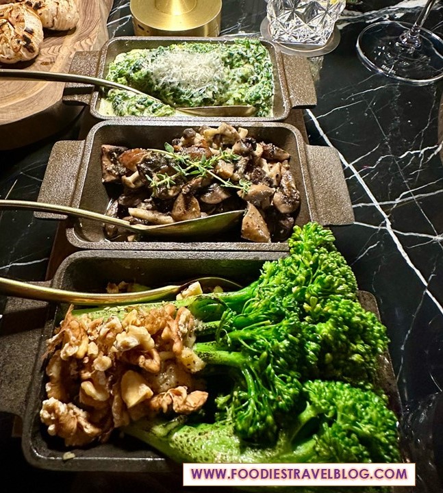 Side Dishes - Broccolini, Creamy Spinach and Mushroom