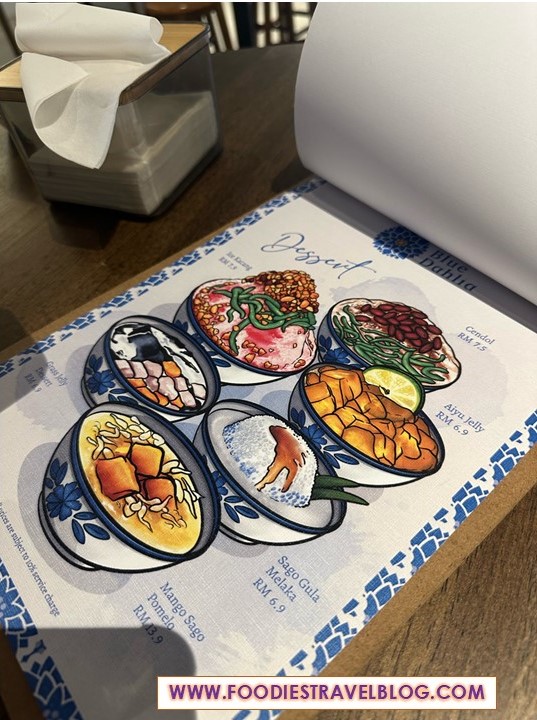 Menu in Blue Dahlia